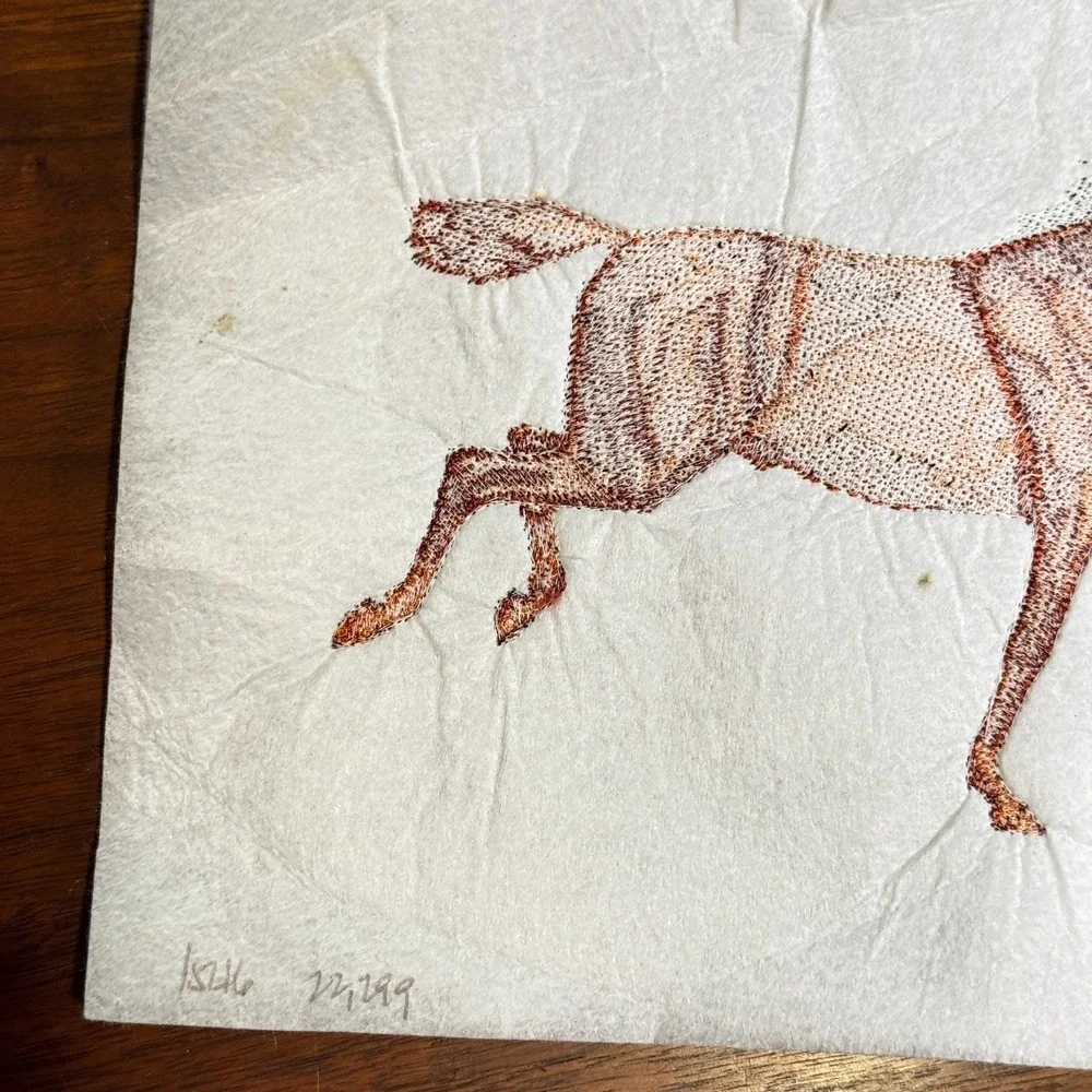 Vintage Arabian & Thoroughbred Horse Handmade Embroidery Sew On - Lot of 2